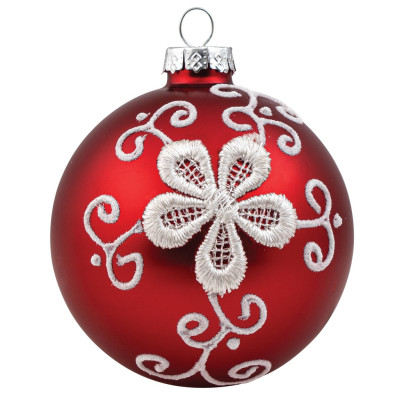 Κόκκινη Γυάλινη Χριστουγεννιάτικη Μπάλα 10cm (ΣΕΤ 4 ΤΜΧ)